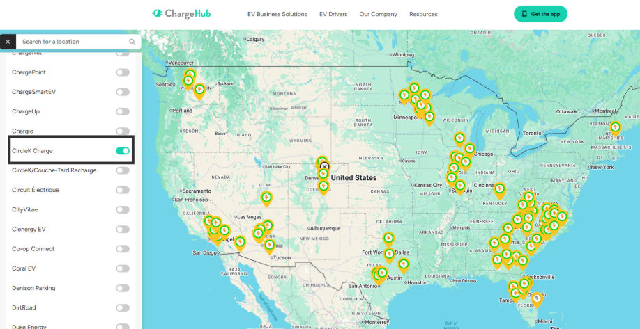 Circle K EV charging