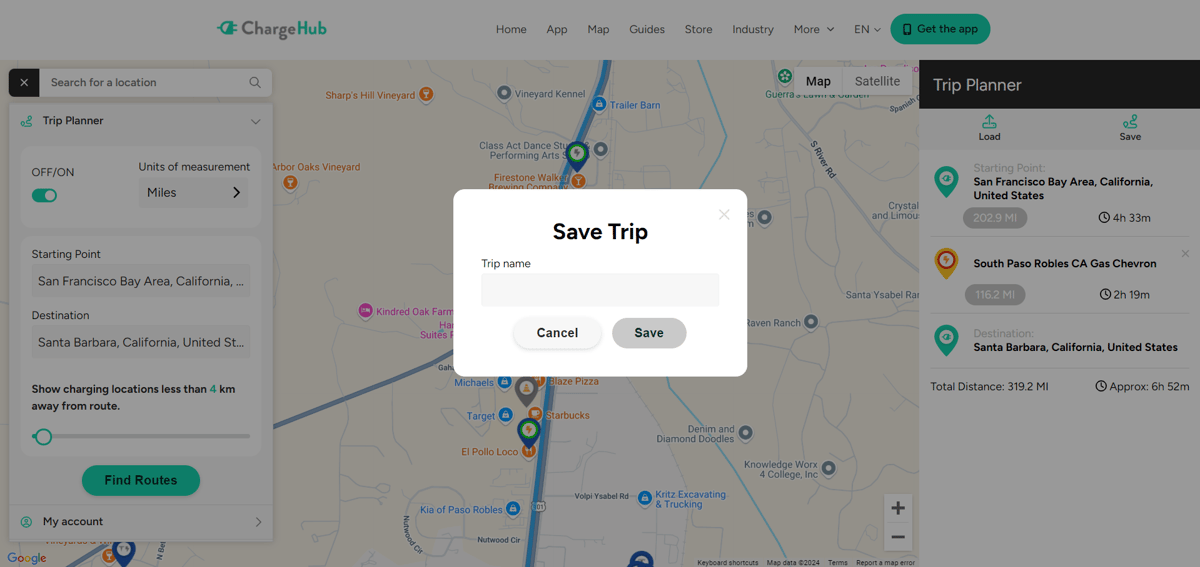 EV Trip Planner: Plan Your Route | ChargeHub