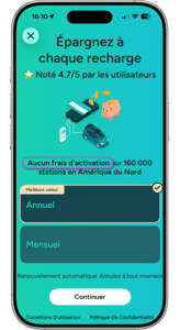 Adhésion ChargeHub Plus éliminant les frais d'activation de recharge