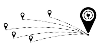 EV driver using mobile app to find charging stations
