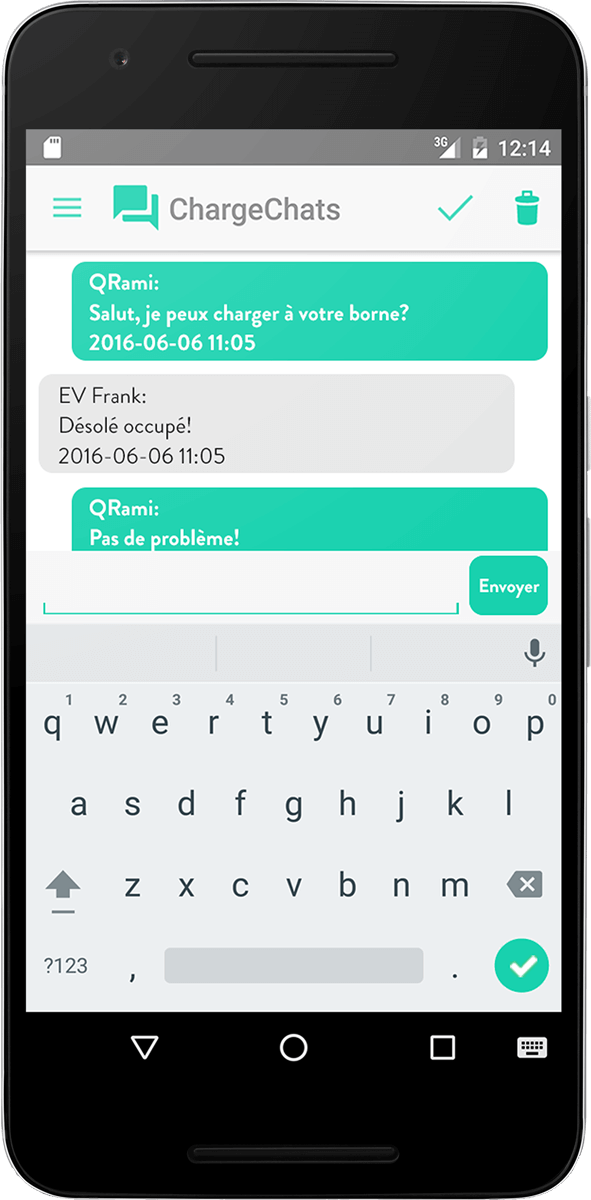 ChargeHub Android in app messaging