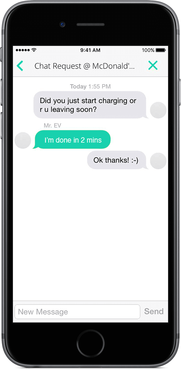 ChargeHub iOS in app messaging
