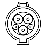 Level 2 J1772 electric vehicle charging connector